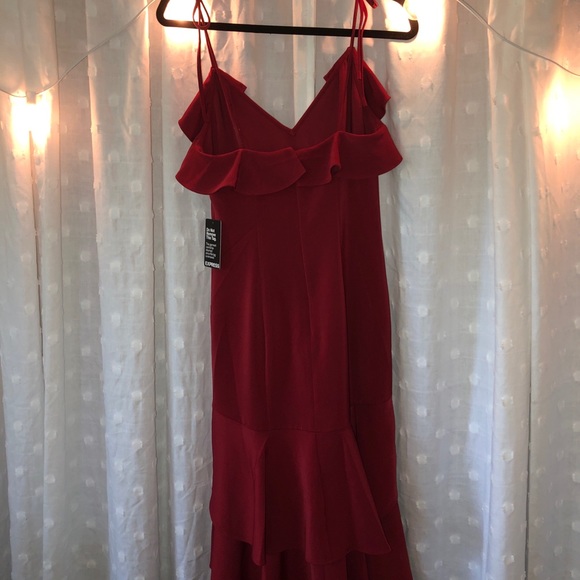 Express High-Low Red Ruffle Dress - Size 8 - Picture 2 of 2